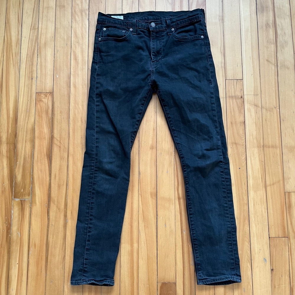 Levis Premium 510 Skinny Fit Black Jeans Mens W32 L32 Stretch Denim